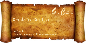 Orsós Csilla névjegykártya