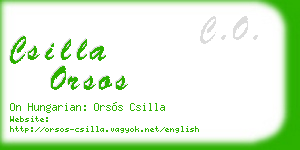 csilla orsos business card